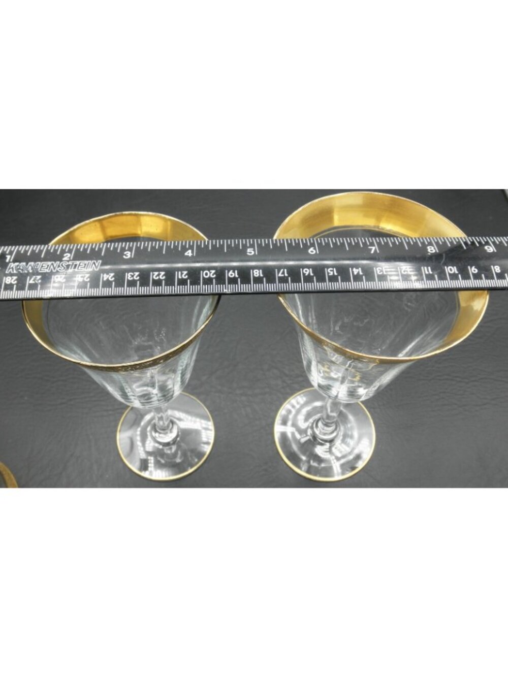 Rambler Rose by Tiffin-Franciscan Stem 14196 Optic Glass Set of 6 SEE SIZE FLAWS - Picture 9 of 11